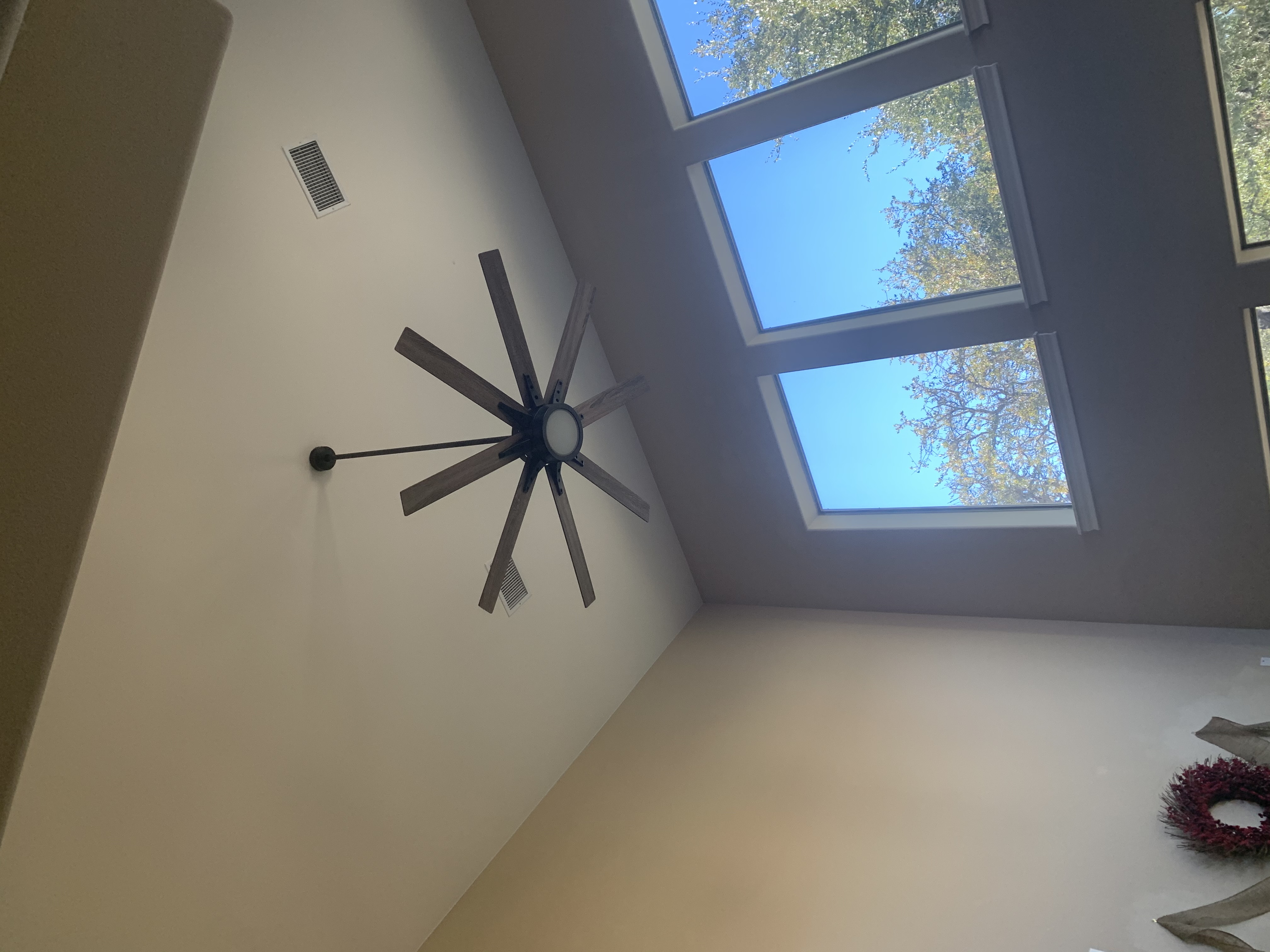 Modern ceiling fan installation